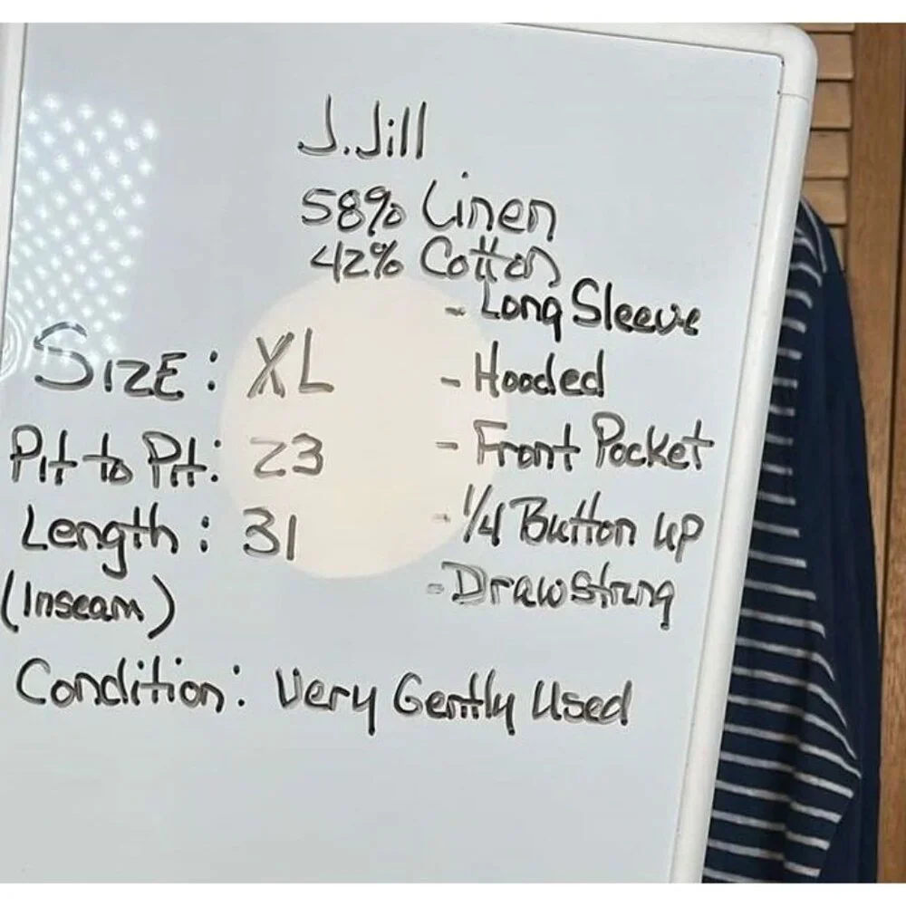 JJILL Long SLeeve Hooded/Stripped top.  SZ XL/CHARITY SALE - Picture 2 of 10